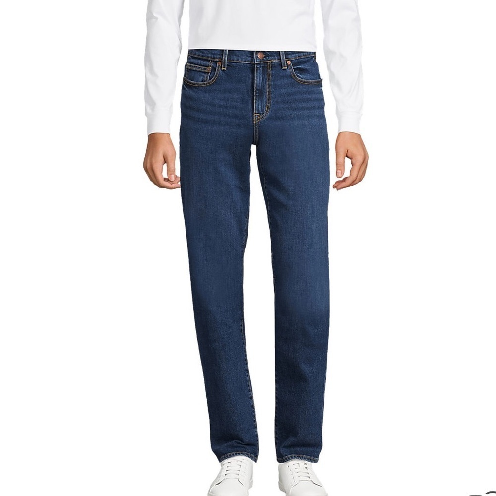 Lands End Men's Tall Recover 5 Pocket Traditional Fit Denim Jeans